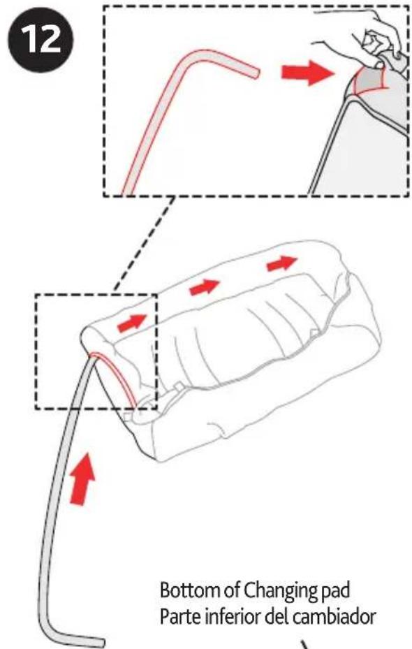 12 Bottom of Changing pad Parte inferior del cambiador