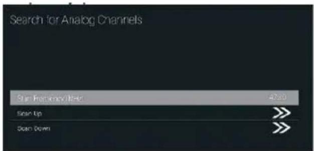 Search for Analog Channels Start Menu/Get/Get 4280 Start Up Clean Down