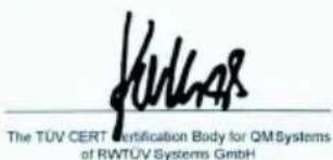 The TÜV CERT Certification Body for QMSystems of RWTÜV Systems GmbH