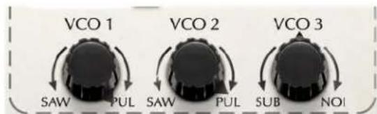 VCO 1 SAW PUL VCO 2 SAW PUL SUB NOI VCO 3