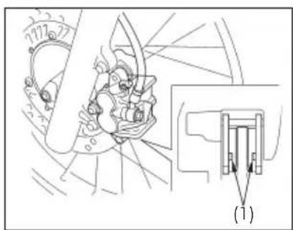 Technical diagram showing mechanical assembly with labeled parts and a magnified inset view (1)