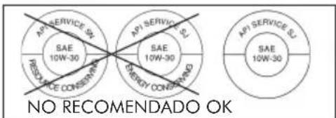 API SERVICE 91 SAE 10W-30 RESISTANCE CONSERVADOR API SERVICE 82 SAE 10W-30 ENERGY CONSERVADOR API SERVICE 83 SAE 10W-30 NO RECOMENDADO OK