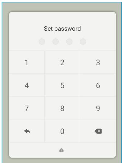 Set password 1 2 3 4 5 6 7 8 9 0