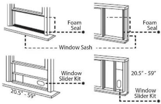 Foam Seal Window Sash Foam Seal Window Slider Kit 20.5" - 59" 20.5" - 59" 20.5" - 59"