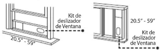 Kit de deslizador de Ventana 20.5" - 59" 20.5" - 59" Kit de deslizador de Ventana