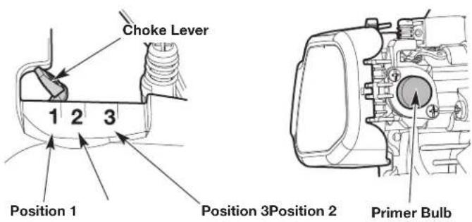 Choke Lever 1 2 3 Position 1 Position 3Position 2 Primer Bulb