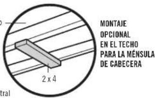 MONTAJE OPCIONAL EN EL TECHO PARA LA MÉNSULA DE CABECERA 2 x 4 tral