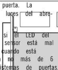 puerta. La luces del abre- si el LED del sensor está mal cuando está no más de 6 istemas de puertas.