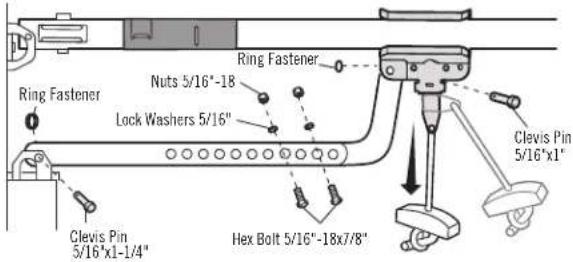 Ring Fastener Nuts 5/16"-18" Lock Washers 5/16" Ring Fastener Clevis Pin 5/16"x1" Hex Bolt 5/16"-18x7/8"