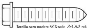 Tornillo para madera 5/16 pulg. -9x1-5/8 pulg