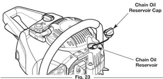 Chain Oil Reservoir Cap Chain Oil Reservoir Fig. 23