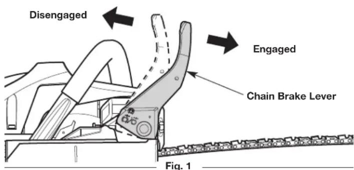 Disengaged Engaged Chain Brake Lever Fig. 1