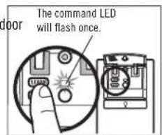 The command LED will flash once.