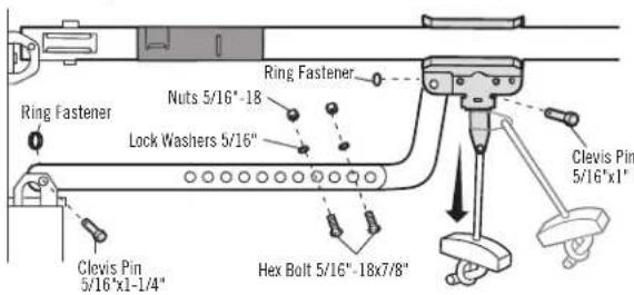 Ring Fastener Nuts 5/16"-18" Lock Washers 5/16" Ring Fastener Clevis Pin 5/16"x1" Hex Bolt 5/16"-18x7/8"