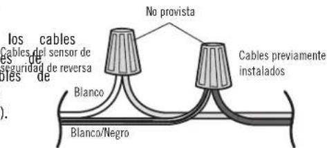 los cables les de oles de Blanco No provista Cables previamente instalados Blanco/Negro