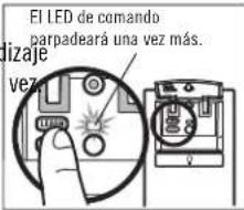 El LED de comando parpadeará una vez más. izaje vez.