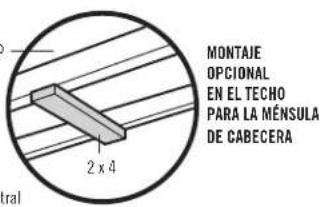 MONTAJE OPCIONAL EN EL TECHO PARA LA MÉNSULA DE CABECERA 2 x 4 tral