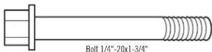 Bolt 1/4"-20x1-3/4"