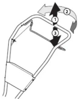 Diagram of a mechanical component with numbered parts and directional arrows indicating motion or flow.