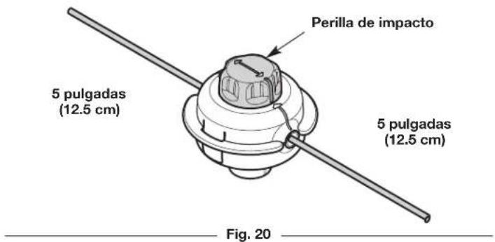 Perilla de impacto 5 pulgadas (12.5 cm) 5 pulgadas (12.5 cm) Fig. 20