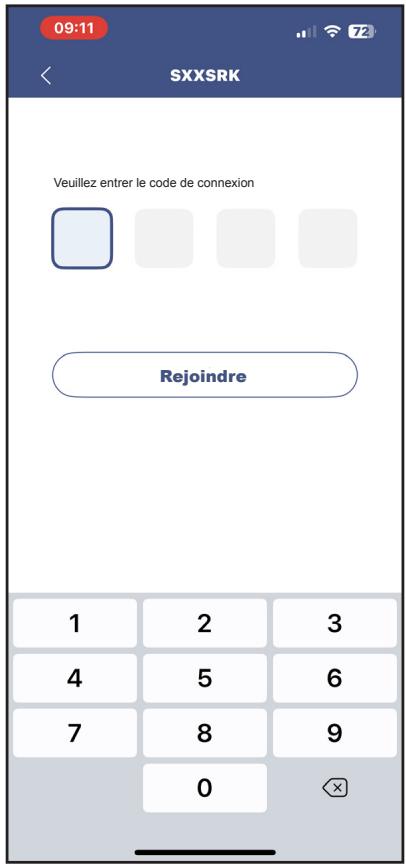 09:11 SXXSRK Veuillez entrer le code de connexion Rejoindre 1 2 3 4 5 6 7 8 9 0