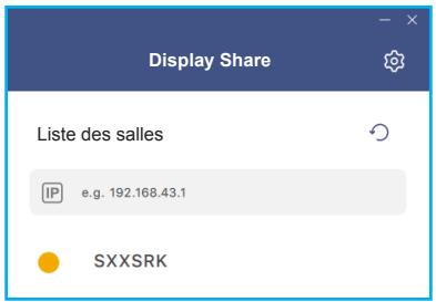 Display Share Liste des salles e.g. 192.168.43.1 SXXSRK