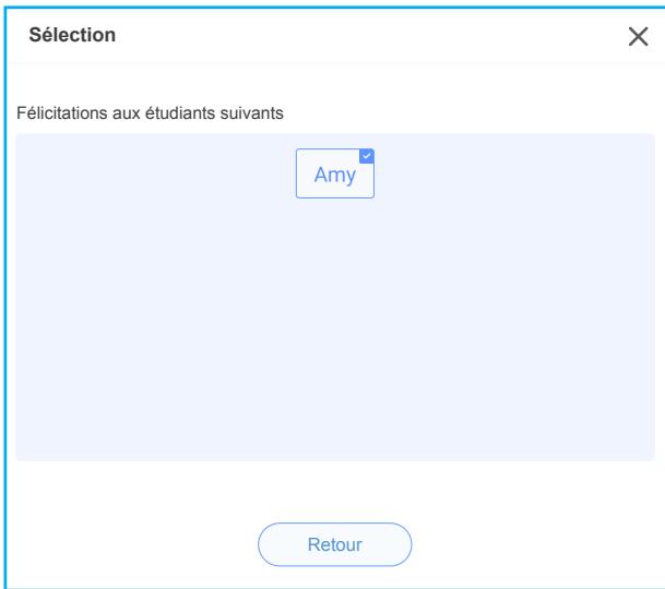Sélection Félicitations aux étudiants suivants Amy Retour