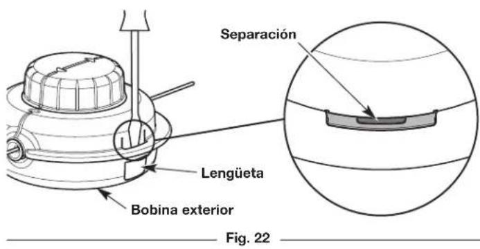 Separación Lengüeta Bobina exterior Fig. 22
