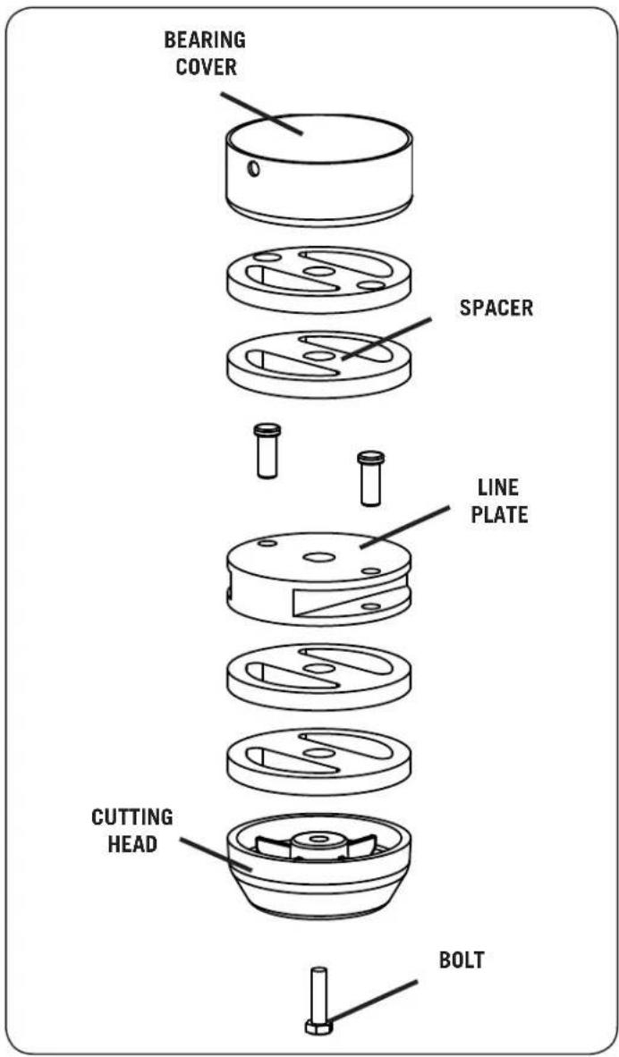 BEARING COVER SPACER LINE PLATE CUTTING HEAD BOLT