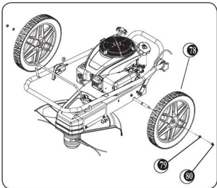 Technical diagram of a robotic car with labeled parts, including wheels and numbered components.