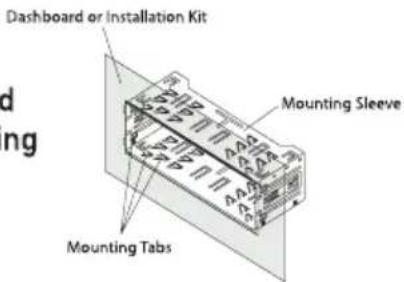 Dashboard or Installation Kit Mounting Sleeve Mounting Tabs