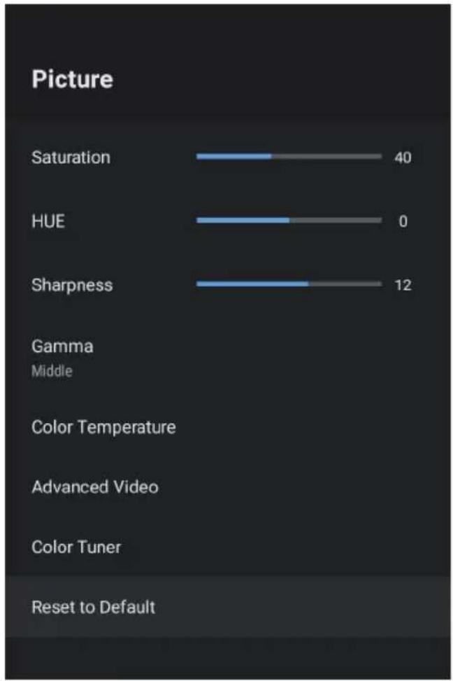 EKO K500USG - PICTURE SETTINGS MENU - 2
