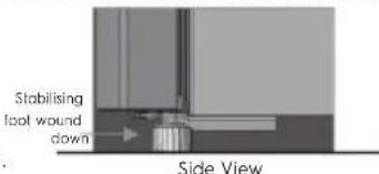 Stabilising foot wound down Side View