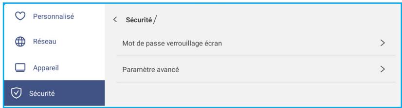 OPTOMA 3752RK - Configuration des paramètres de sécurité - 1
