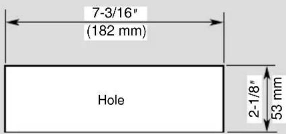7-3/16" (182 mm) Hole 2-1/8" 53 mm