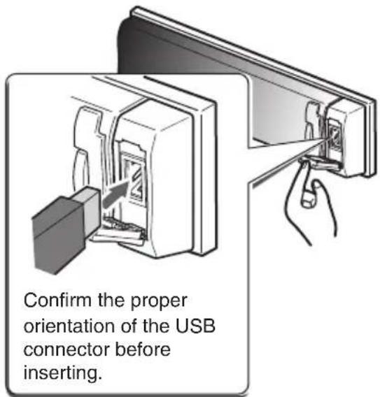 Confirm the proper orientation of the USB connector before inserting.