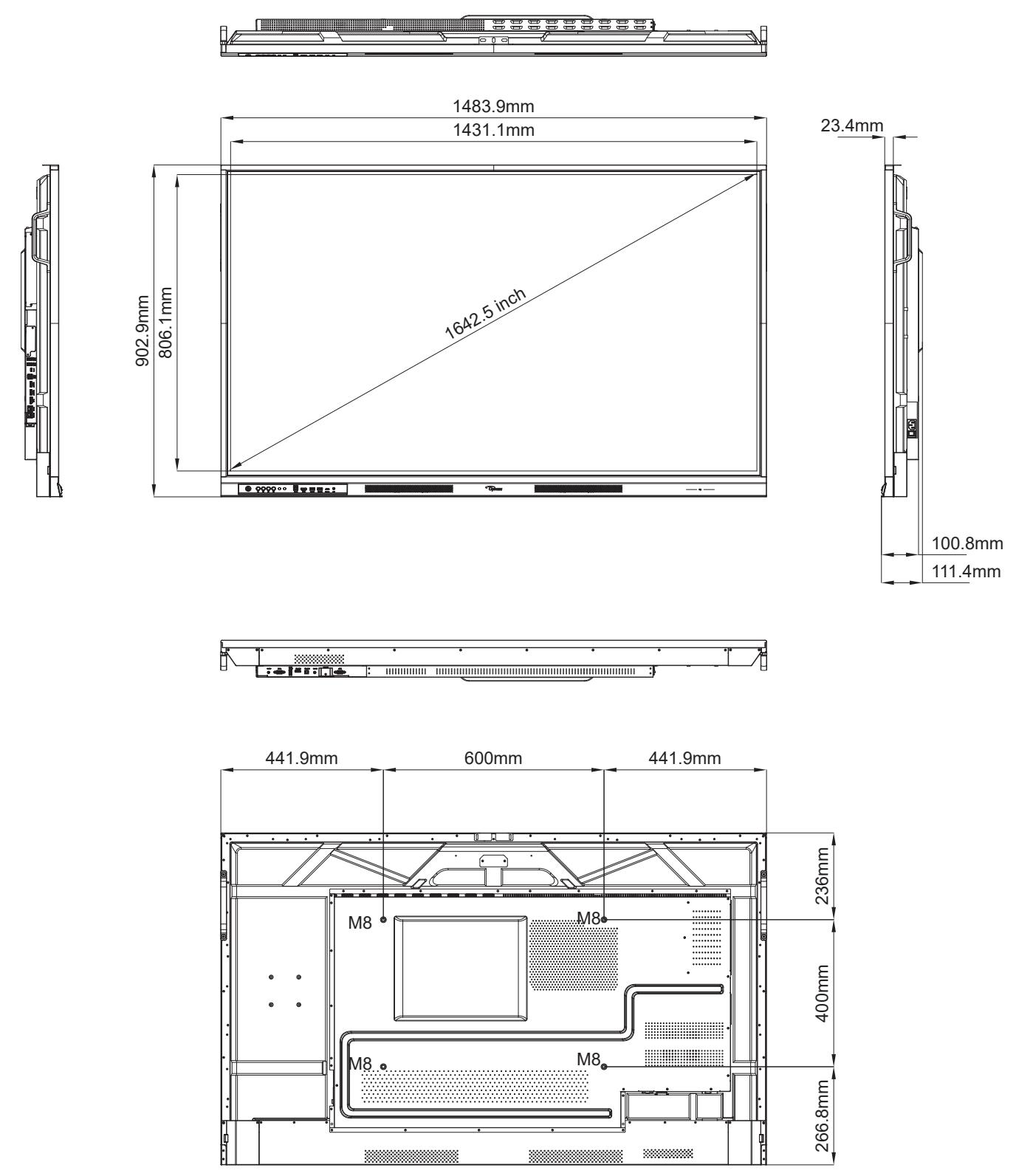 OPTOMA 3753RK - Dimensions - 1