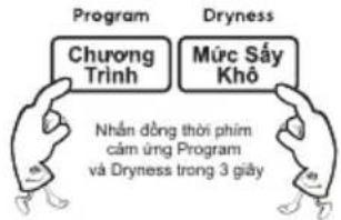 Program Chương Trình Dryness Mức Sấy Khô Nhân đồng thời phẩm cảm ứng Program vá Dryness trong 3 giây