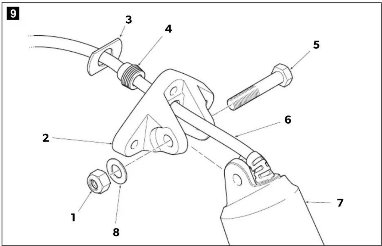 Technical diagram of a mechanical assembly with numbered parts for identification