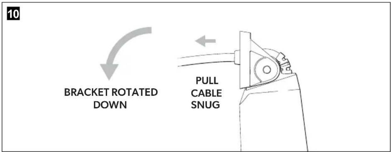 10 BRACKET ROTATED DOWN PULL CABLE SNUG