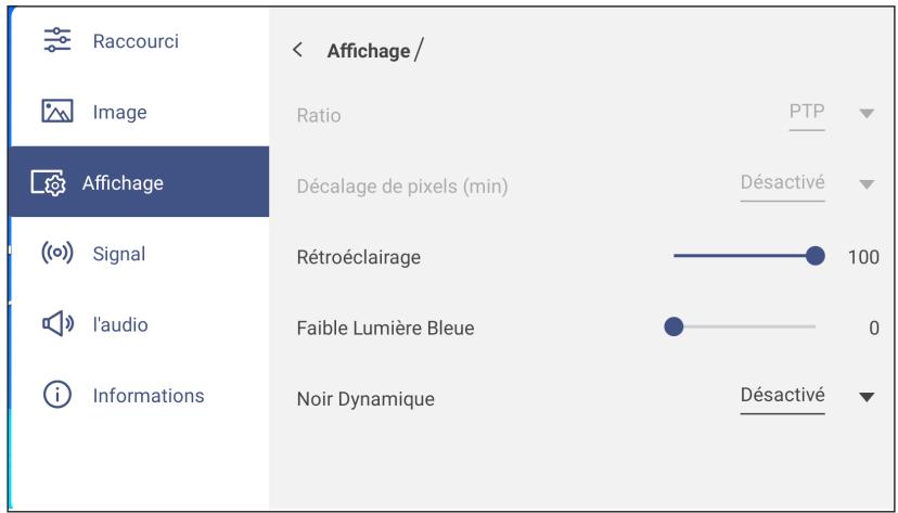 OPTOMA 5652RK+ - Configuration des paramètres d'affichage - 1