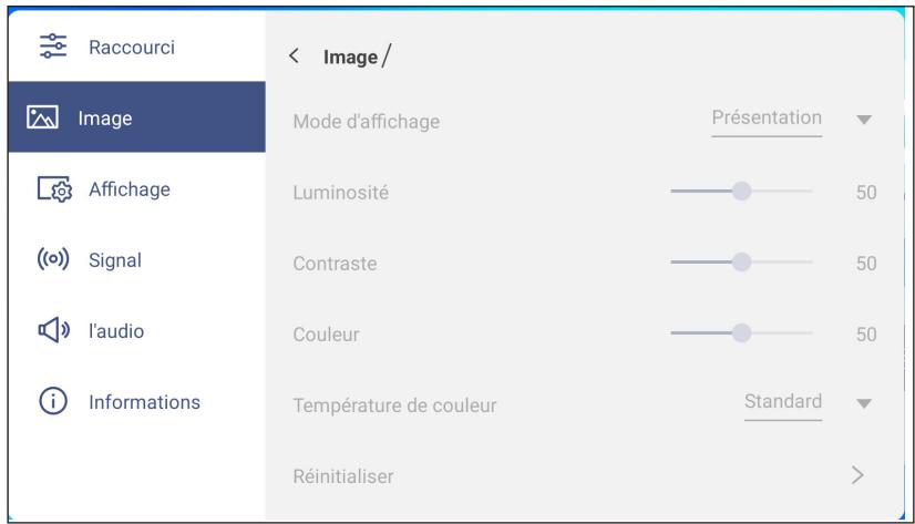OPTOMA 5652RK+ - Configuration des paramètres d'image - 1