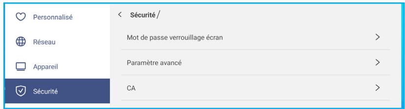 OPTOMA 5652RK+ - Configuration des paramètres de sécurité - 1