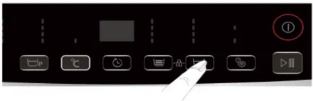 Control panel interface with labeled buttons and a play button, showing icons for menu, function, and navigation.
