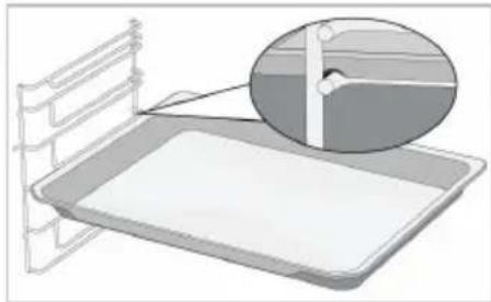 Defy DBO489 - Placing the tray on the cooking shelves Models with wire shelves: - 1