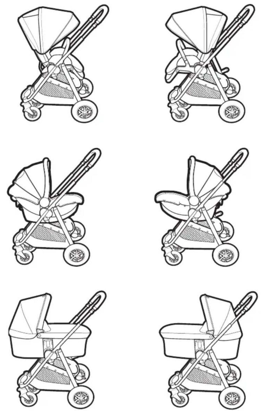 GRACO Premier Modes Lux - 2-A MODES LUX Use Positions - Posiciones del uso MODES LUX - 1
