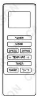POWER MODE SPEED SWING - TEMPERATURE + TIMER SLEEP 1/2F