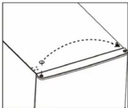 Pure geometric diagram showing a curved dashed line and marked points (no text or symbols)