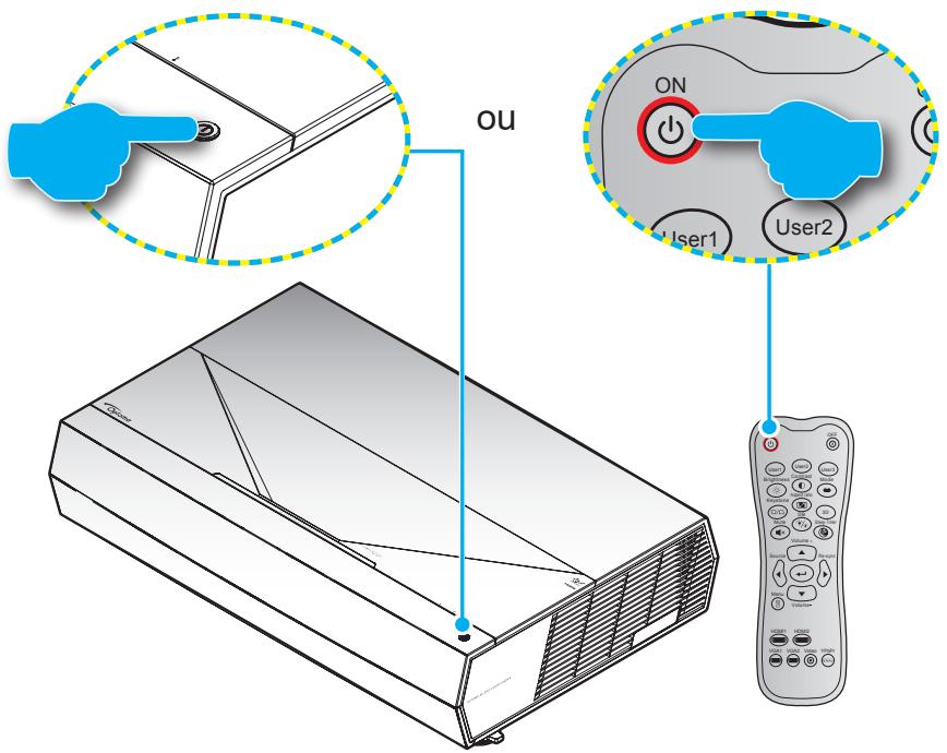 OPTOMA CinemaX D2 - Mise sous / hors tension du projecteur - 1