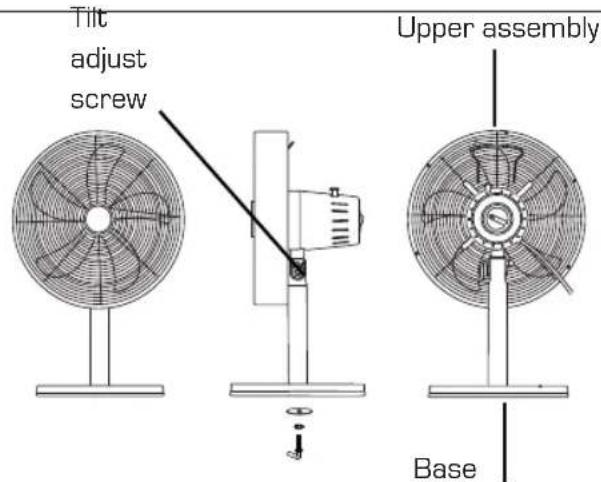 Tilt adjust screw Upper assembly Base